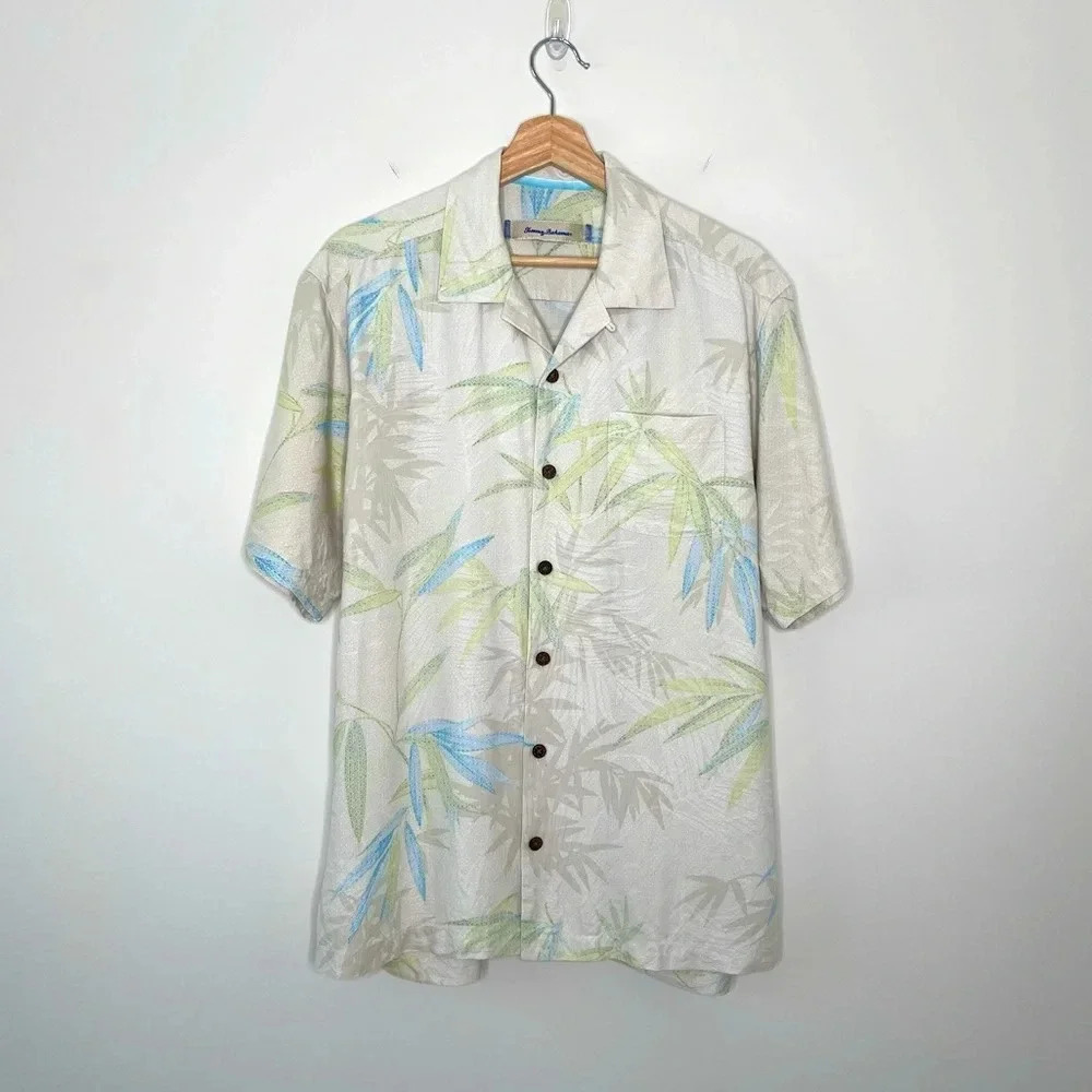 Tommy Bahama Men’s Vine Silk Camp Shirt vacation resort wear